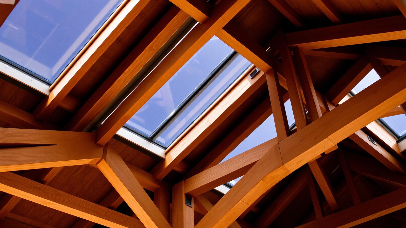 Engineered timber truss roof detail